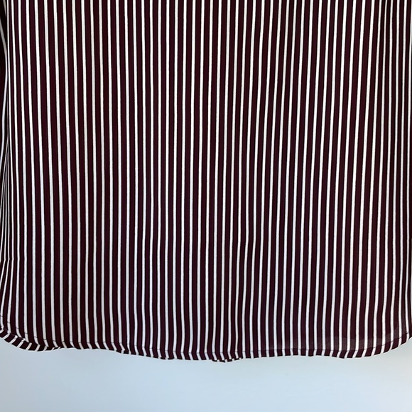 Ann Taylor factory size M 💯 polyester rust color striped blouse - Picture 6 of 8